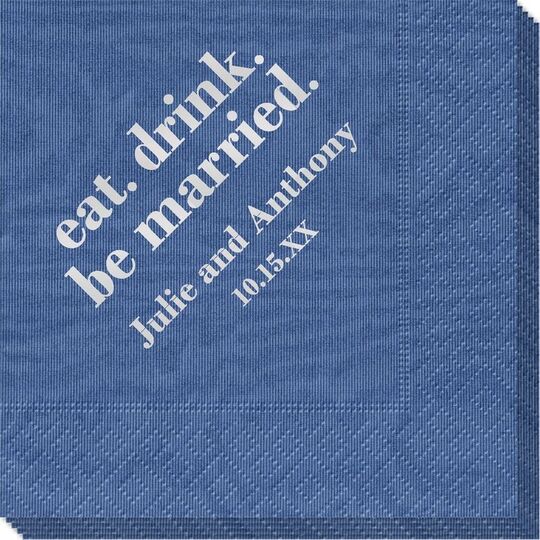 Eat Drink Be Married Moire Napkins